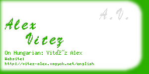 alex vitez business card